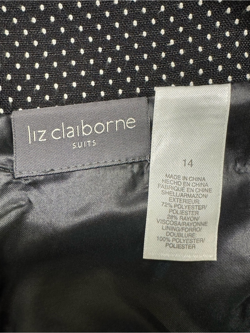 Classic Black Pindot Pencil Skirt Suit- Women's Professional - Picture 10 of 16